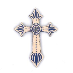 Croix en faïence émaillée