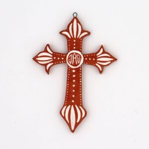 Croix en faïence émaillée