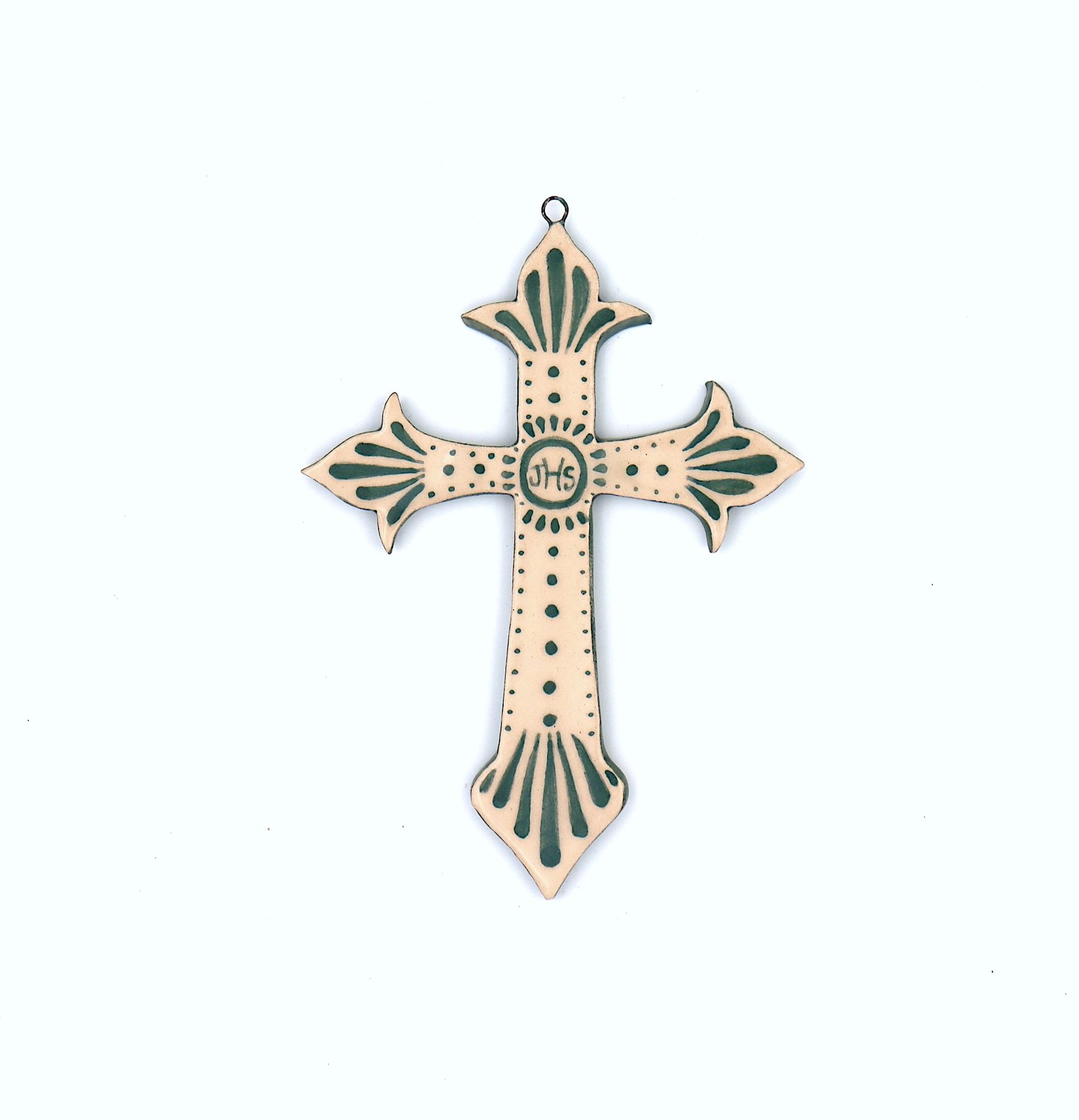 Croix en faïence émaillée