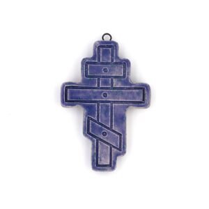 Croix en faïence émaillée
