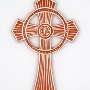 Croix en faïence émaillée