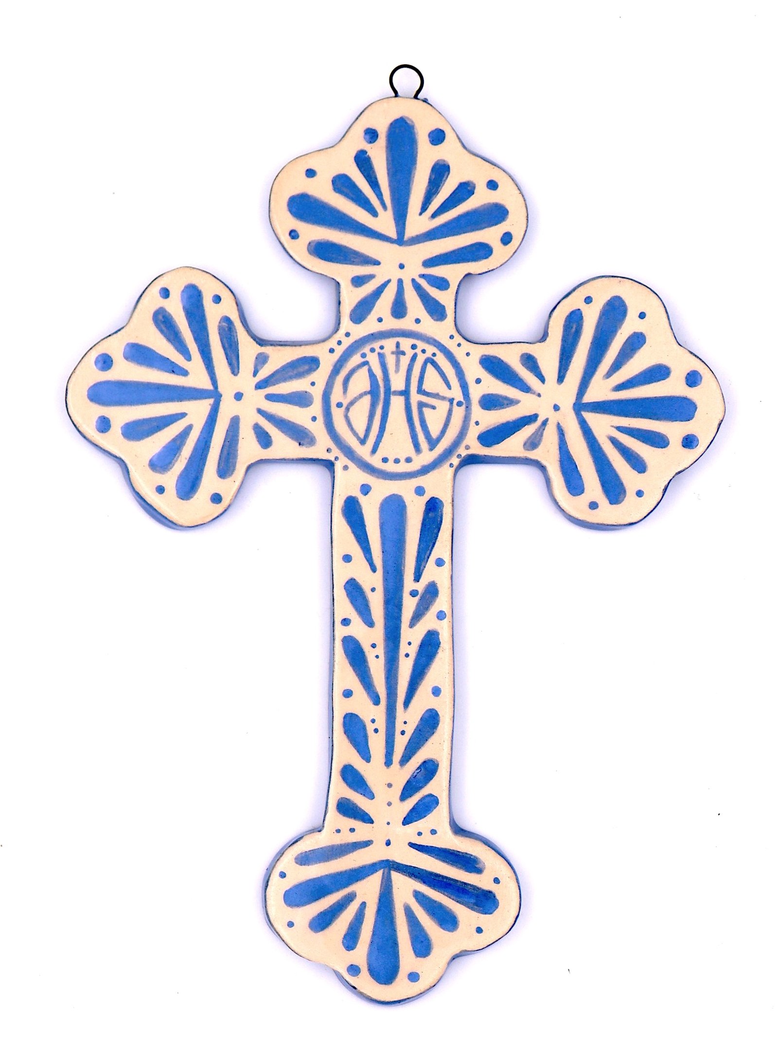 Croix en faïence émaillée