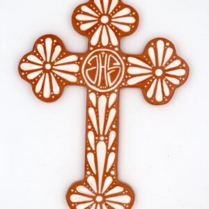 Croix en faïence émaillée