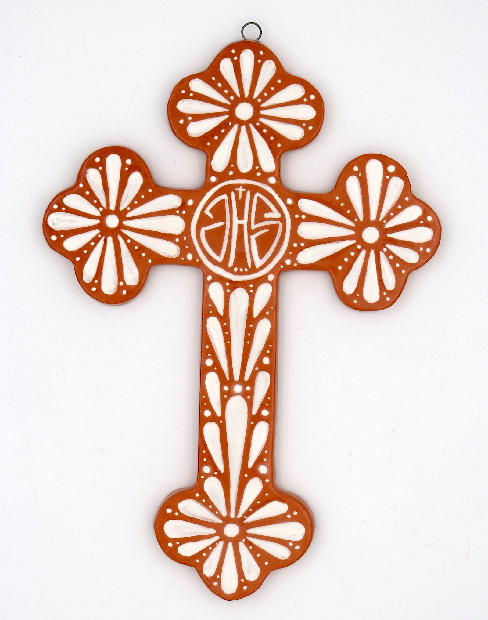 Croix en faïence émaillée