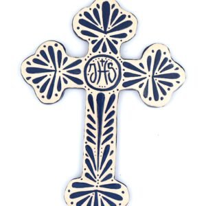 Croix en faïence émaillée