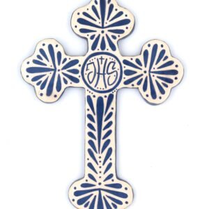 Croix en faïence émaillée