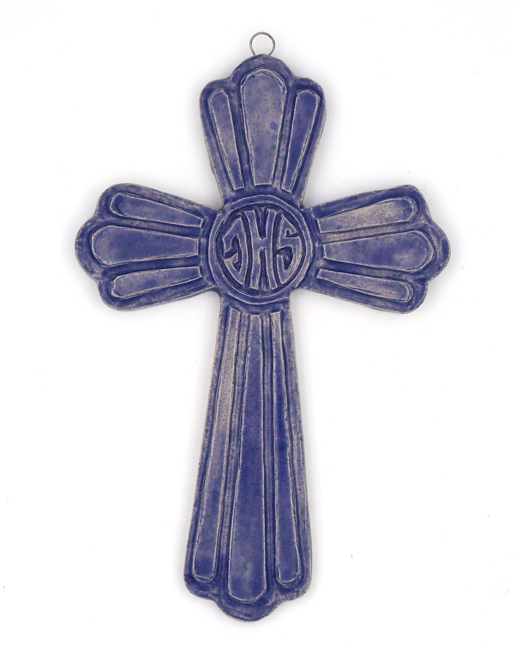 Croix en faïence émaillée