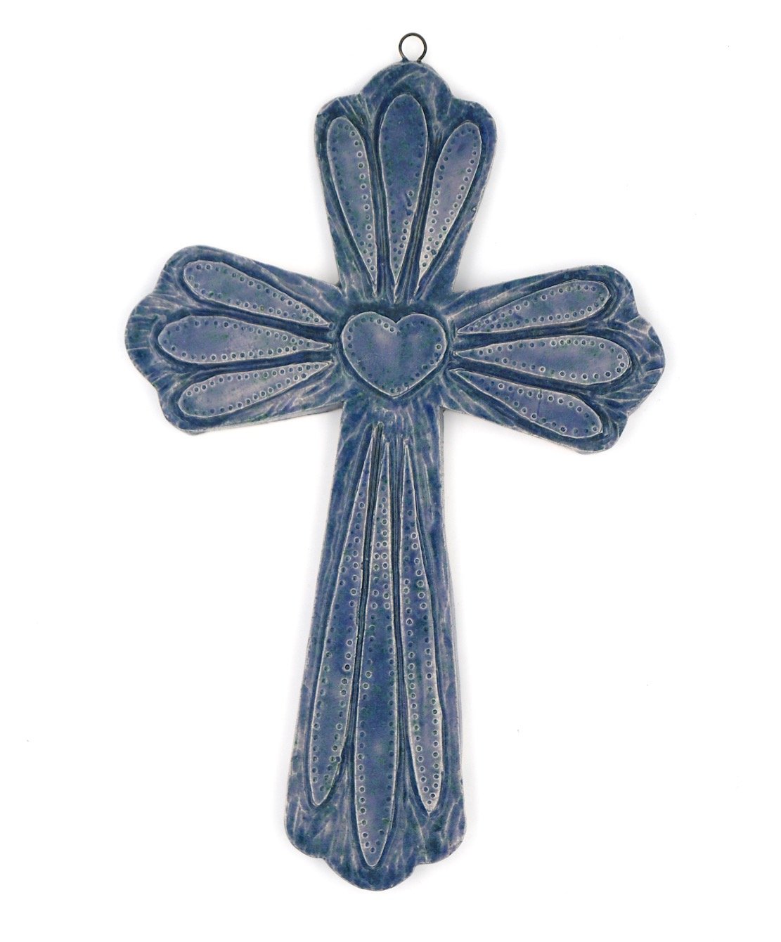 Croix en faïence émaillée